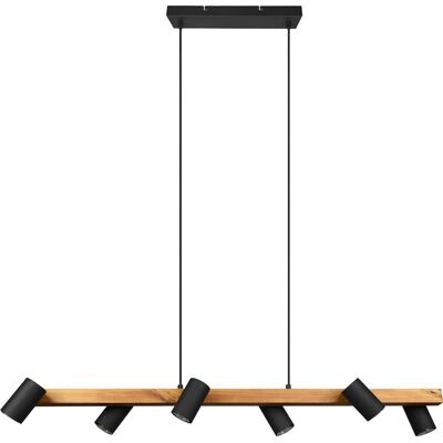 TRIO marley - hanglamp - zwart mat - excl. 6x gu10 4,9w - plafondbevestiging - in hoogte verstelbaar TRIO marley - hanglamp - zwart mat - excl. 6x gu10 4,9w - plafondbevestiging - in hoogte verstelbaar
