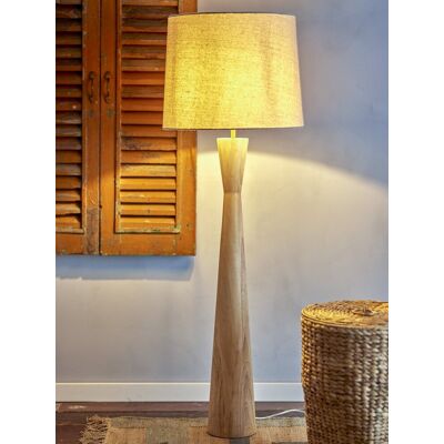 Bloomingville Natuurlijke rubberhouten vloerlamp - 130cm Bloomingville Natuurlijke rubberhouten vloerlamp - 130cm