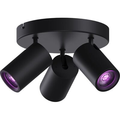 Calex smart plafondlamp - 3-lichts - slimme opbouwspot - rond - zwart Calex smart plafondlamp - 3-lichts - slimme opbouwspot - rond - zwart