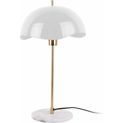 Leitmotiv Waved Dome - Metalen & Marmeren Tafellamp - Wit - Vintage Stijl Leitmotiv Waved Dome - Metalen & Marmeren Tafellamp - Wit - Vintage Stijl