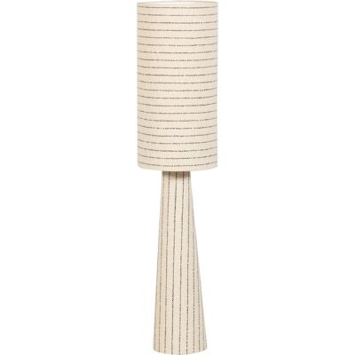 WOOOD loft vloerlamp - metaal/bouclé - naturel met strepen 130xø30 cm WOOOD loft vloerlamp - metaal/bouclé - naturel met strepen 130xø30 cm