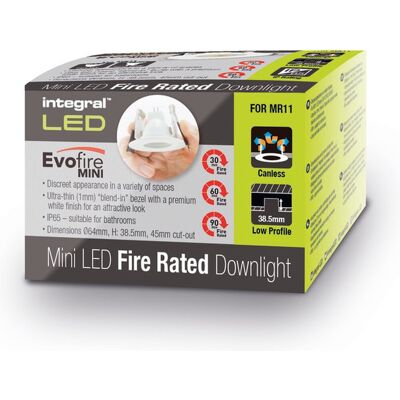 Integral mini inbouwspot wit ip65 zaagmaat 4.5cm voor mr11 gu4 of par11 gu10 ø3.5cm Integral mini inbouwspot wit ip65 zaagmaat 4.5cm voor mr11 gu4 of par11 gu10 ø3.5cm