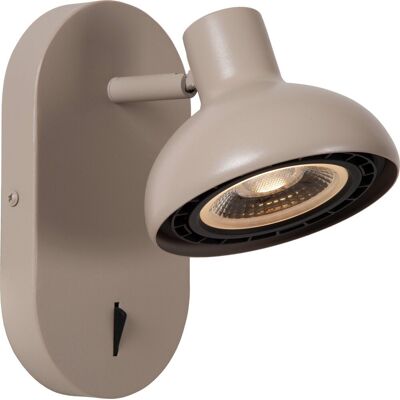 Lucide Sensas Wandspot - Taupe - 360° Verstelbaar - Wandverlichting Lucide Sensas Wandspot - Taupe - 360° Verstelbaar - Wandverlichting