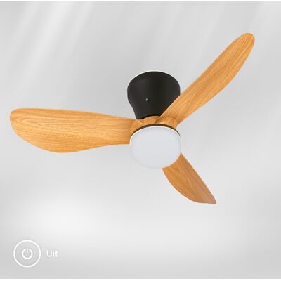 Briloner lufito - plafondventilator met verlichting - led plafondlamp met ventilator - zomer- en wintermodus - ventilatorlamp dimbaar - cct - ø78cm - zwart/hout Briloner lufito - plafondventilator met verlichting - led plafondlamp met ventilator - zomer- en wintermodus - ventilatorlamp dimbaar - cct - ø78cm - zwart/hout