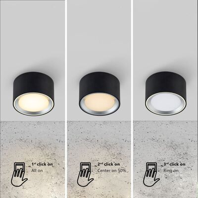 Nordlux fallon surface-downlight-3 step moodmaker™ dimming-zwart/staal Nordlux fallon surface-downlight-3 step moodmaker™ dimming-zwart/staal