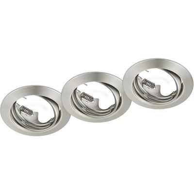 TRIO jura - inbouwspot - nikkel mat - excl. 3x gu10 3 w - zwenkbaar - plafondbevestiging - rond TRIO jura - inbouwspot - nikkel mat - excl. 3x gu10 3 w - zwenkbaar - plafondbevestiging - rond