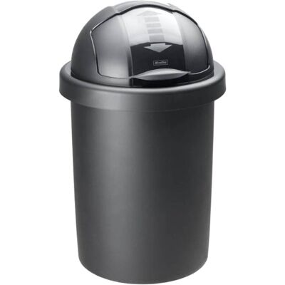 Rotho roll bob - prullenbak - 30l -bpa vrij - zwart Rotho roll bob - prullenbak - 30l -bpa vrij - zwart