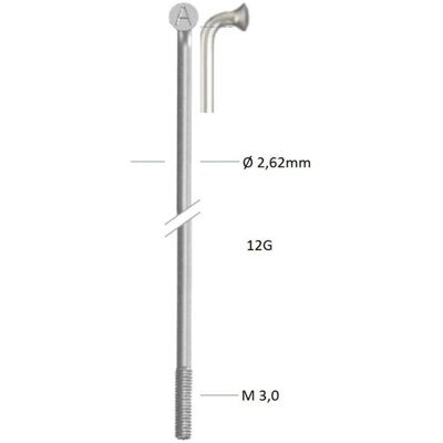 Alpina spaak zink 12-198 zonder nippel (144st) Zilver Alpina spaak zink 12-198 zonder nippel (144st) Zilver