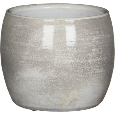 Mica Decorations bloempot - lichtgrijs - keramiek - 14 x 12 cm - plantenpotten binnen Mica Decorations bloempot - lichtgrijs - keramiek - 14 x 12 cm - plantenpotten binnen