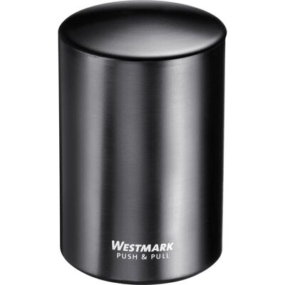Westmark automatische kurkentrekker, voor kroonkurken, aluminium, push&pull, zwart, 5,3 x 5,3 x 8 cm Westmark automatische kurkentrekker, voor kroonkurken, aluminium, push&pull, zwart, 5,3 x 5,3 x 8 cm