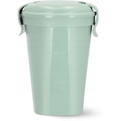 Curver yoghurt beker smart to go - muesli beker - 0,6l - groen - 100% lekvrij - magnetronbestendig Curver yoghurt beker smart to go - muesli beker - 0,6l - groen - 100% lekvrij - magnetronbestendig