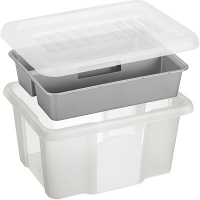 Sunware nesta opbergbox 24l met inzet - met deksel - transparant Sunware nesta opbergbox 24l met inzet - met deksel - transparant