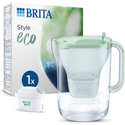 Brita waterfilterkan style eco - 2,4l - groen - incl. 1 maxtra pro pure performance waterfilter Brita waterfilterkan style eco - 2,4l - groen - incl. 1 maxtra pro pure performance waterfilter