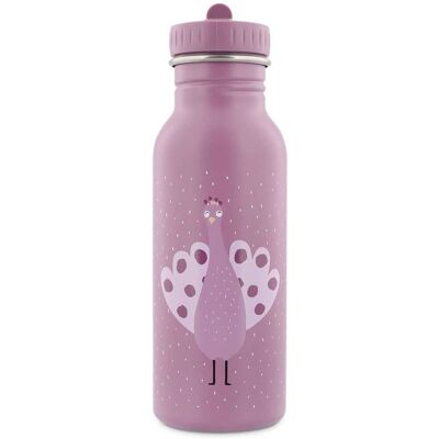 Trixie drinkfles - mrs. peacock - rvs waterfles voor kinderen - 500ml - lekvrije fles - paars - pauw Trixie drinkfles - mrs. peacock - rvs waterfles voor kinderen - 500ml - lekvrije fles - paars - pauw