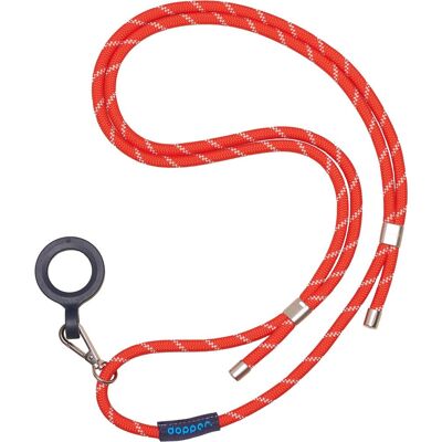 Dopper cord draagkoord - zilver rood - 100% gerecycled pet Dopper cord draagkoord - zilver rood - 100% gerecycled pet