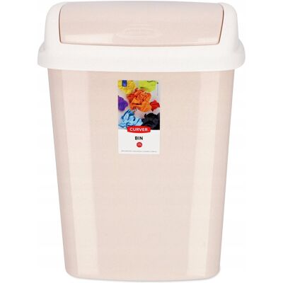 Curver Beige Kantelbare Prullenbak 25L - Afvalbak Curver Beige Kantelbare Prullenbak 25L - Afvalbak