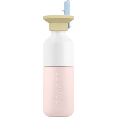 Dopper steel drinkfles 350 ml x flip straw - soft pink - roestvrij staal Dopper steel drinkfles 350 ml x flip straw - soft pink - roestvrij staal