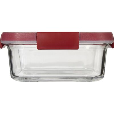 Curver smart cook glazen vershouddoos - vierkant - 0,7l - rood/transparant Curver smart cook glazen vershouddoos - vierkant - 0,7l - rood/transparant