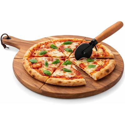 Point-Virgule pizzames - met serveerplank - acaciahout Point-Virgule pizzames - met serveerplank - acaciahout