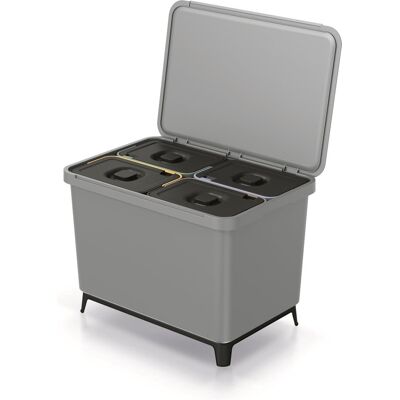Prosperplast - keden systema afvalbak - 4x10l - grijs Prosperplast - keden systema afvalbak - 4x10l - grijs
