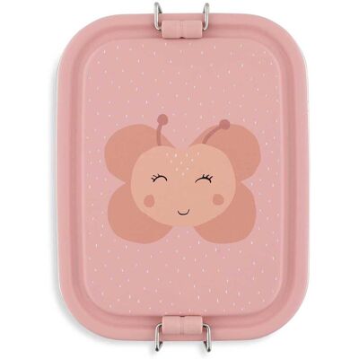 Trixie brooddoos klein - mrs. butterfly - rsv lunchbox voor kinderen - makkelijk te openen broodtrommel - roze - vlinder - rvs Trixie brooddoos klein - mrs. butterfly - rsv lunchbox voor kinderen - makkelijk te openen broodtrommel - roze - vlinder - rvs