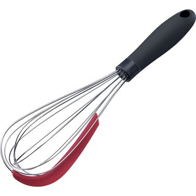 Westmark garde met schraper - praktische garde voor het mengen van deeg en sausen en andere voedingsmiddelen, ergonomische handgreep - roestvrij staal, siliconen Westmark garde met schraper - praktische garde voor het mengen van deeg en sausen en andere voedingsmiddelen, ergonomische handgreep - roestvrij staal, siliconen