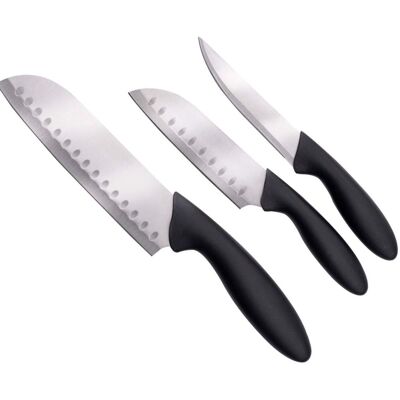 Alpina keukenmessen set 3-delig - koksmes, santokumes & universeel mes - rvs messen - ergonomisch handvat Alpina keukenmessen set 3-delig - koksmes, santokumes & universeel mes - rvs messen - ergonomisch handvat