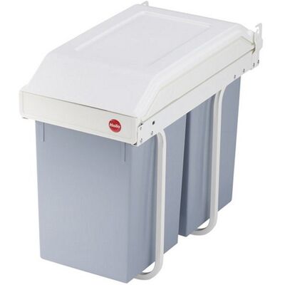 VidaXL Hailo Kast Onderkast Afvalbak Multi-Box Duo 2×14 L Crème Wit Maat L - Afvalbak VidaXL Hailo Kast Onderkast Afvalbak Multi-Box Duo 2×14 L Crème Wit Maat L - Afvalbak