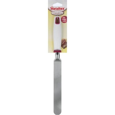 Metaltex Keukenspaan - 34cm Flexibele RVS Spatel - Wit/Rood/Zilver - Keukengerei Metaltex Keukenspaan - 34cm Flexibele RVS Spatel - Wit/Rood/Zilver - Keukengerei