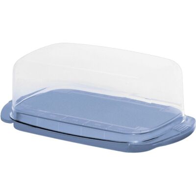 Rotho fresh botervloot 18x9.5x6.9 cm horizon blauw/transparant Rotho fresh botervloot 18x9.5x6.9 cm horizon blauw/transparant
