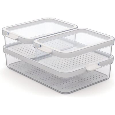 Rotho Cauma Koelkast Organizer Set - Transparant Kunststof Rotho Cauma Koelkast Organizer Set - Transparant Kunststof