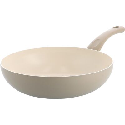 Kochstar essenz taupe keramische wokpan - 28cm - 3.57l - pfas-vrij - inductie wokpan - inductie pan - keramische anti-aanbaklaag - koelgreep - ovenbestendig tot 130° c - taupe Kochstar essenz taupe keramische wokpan - 28cm - 3.57l - pfas-vrij - inductie wokpan - inductie pan - keramische anti-aanbaklaag - koelgreep - ovenbestendig tot 130° c - taupe