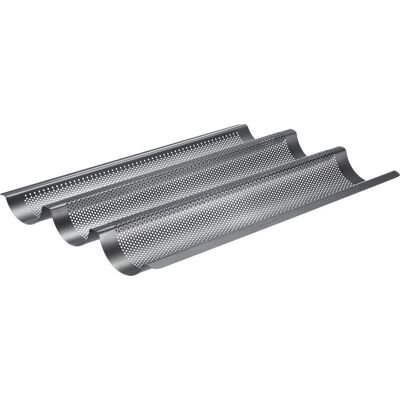Westmark baguette bakvorm, voor 3 stokbroodjes, lengte: 38,5 cm elk, staal, anti-aanbakbedekt, lang, antraciet, 32982260 Westmark baguette bakvorm, voor 3 stokbroodjes, lengte: 38,5 cm elk, staal, anti-aanbakbedekt, lang, antraciet, 32982260