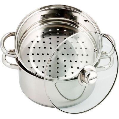 KINGHOFF 3315 stoompan - ø18 cm - rvs - alle warmtebronnen KINGHOFF 3315 stoompan - ø18 cm - rvs - alle warmtebronnen