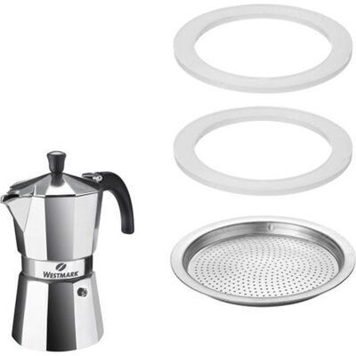 Westmark Silicone ring set 2 + filter voor espresso maker 6 tassen brasilia 2462 228e Westmark Silicone ring set 2 + filter voor espresso maker 6 tassen brasilia 2462 228e
