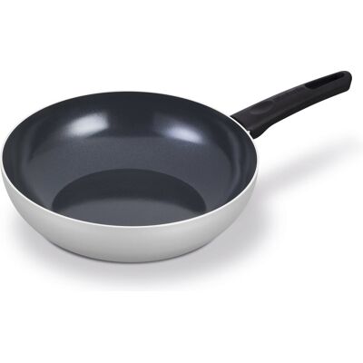 Brabantia indu+ wokpan ø 28cm - 100% pfas vrij - keramische antiaanbaklaag - inductie koekenpan - vaatwasserbestendig - grijs Brabantia indu+ wokpan ø 28cm - 100% pfas vrij - keramische antiaanbaklaag - inductie koekenpan - vaatwasserbestendig - grijs