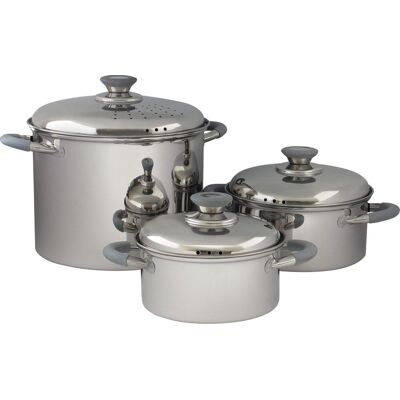 Eurotrail pannenset roma - rvs - 3 delig - grey Eurotrail pannenset roma - rvs - 3 delig - grey