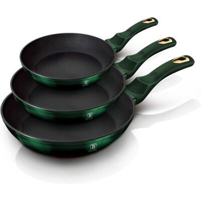 Berlinger Haus Emerald 3-delige Granieten Koekenpan Set - Koekenpannen Berlinger Haus Emerald 3-delige Granieten Koekenpan Set - Koekenpannen