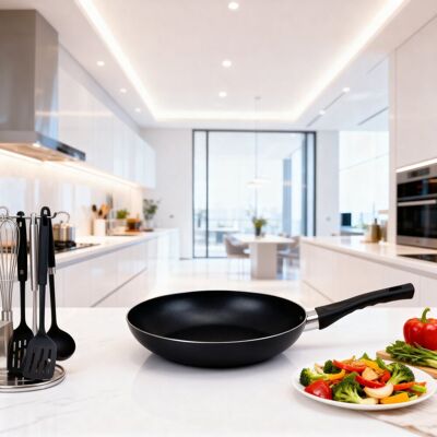 Alpina koekenpan ø24 cm - antiaanbaklaag - aluminium - geschikt voor gas, keramisch, elektrisch en halogeen - lichtgewicht - ergonomisch handvat - duurzame bakkwaliteit - zwart Alpina koekenpan ø24 cm - antiaanbaklaag - aluminium - geschikt voor gas, keramisch, elektrisch en halogeen - lichtgewicht - ergonomisch handvat - duurzame bakkwaliteit - zwart