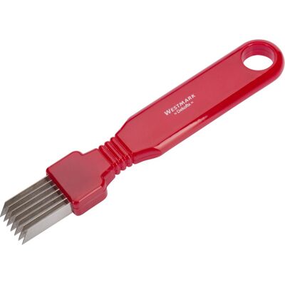Westmark augurkensnijder met 7 mesjes, lengte: 16,3 cm, roestvrij staal/kunststof, rood/zilver, 51242260 Westmark augurkensnijder met 7 mesjes, lengte: 16,3 cm, roestvrij staal/kunststof, rood/zilver, 51242260