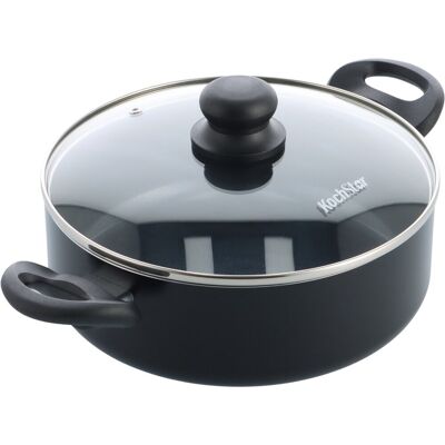 Kochstar essenz keramische kookpan met deksel - 24cm - 3.5l - pfas-vrij - inductie kookpan - inductie pan - keramische anti-aanbaklaag - koelgreep - ovenbestendig tot 130° c - zwart Kochstar essenz keramische kookpan met deksel - 24cm - 3.5l - pfas-vrij - inductie kookpan - inductie pan - keramische anti-aanbaklaag - koelgreep - ovenbestendig tot 130° c - zwart