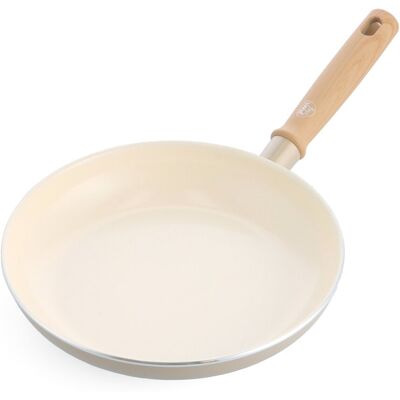 GreenChef nordics keramische inductie koekenpan 24 cm - pfas-vrij - inductie pan - vaatwasserbestendig keramische anti-aanbaklaag - zonder deksel - koelgreep - cr�me GreenChef nordics keramische inductie koekenpan 24 cm - pfas-vrij - inductie pan - vaatwasserbestendig keramische anti-aanbaklaag - zonder deksel - koelgreep - cr�me
