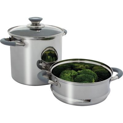 Eurotrail kookpan met stomer corby 18 cm rvs 3-delig Eurotrail kookpan met stomer corby 18 cm rvs 3-delig