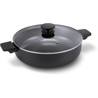 Brabantia vanta hapjespan met deksel -ø 28cm - sauteerpan - keramische antiaanbaklaag titanium versterkt - geschikt voor inductie - 100% pfas vrij - zwart Brabantia vanta hapjespan met deksel -ø 28cm - sauteerpan - keramische antiaanbaklaag titanium versterkt - geschikt voor inductie - 100% pfas vrij - zwart