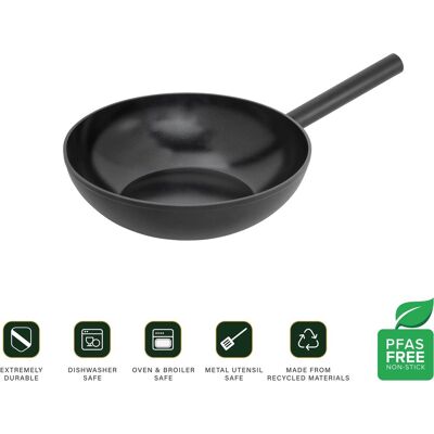 ComBekk forest easy wokpan ø 28 cm - pfas-vrij - non-stick keramische antiaanbaklaag - 100% gerecycled - geschikt voor inductie - vaatwasserbestendig ComBekk forest easy wokpan ø 28 cm - pfas-vrij - non-stick keramische antiaanbaklaag - 100% gerecycled - geschikt voor inductie - vaatwasserbestendig