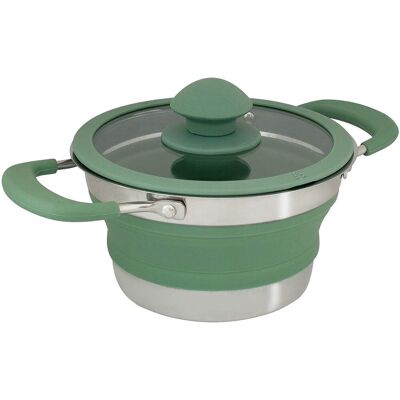 Eurotrail pan met deksel - small - opvouwbaar siliconen - sea green Eurotrail pan met deksel - small - opvouwbaar siliconen - sea green