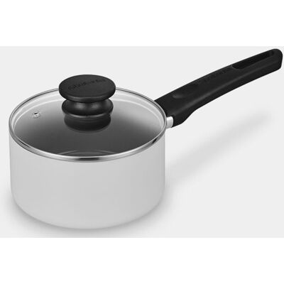Brabantia indu+ steelpan met deksel -ø 16 cm - sauspan - keramische antiaanbaklaag - glazen deksel - geschikt voor inductie - 100% pfas vrij - vaatwasserbestendig - zwart Brabantia indu+ steelpan met deksel -ø 16 cm - sauspan - keramische antiaanbaklaag - glazen deksel - geschikt voor inductie - 100% pfas vrij - vaatwasserbestendig - zwart