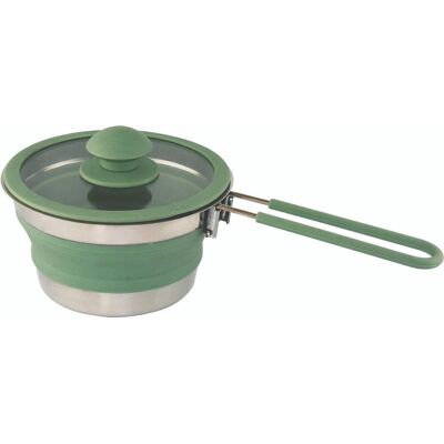 Eurotrail pan met deksel + inklapgrip - opvouwbaar - siliconen - sea green Eurotrail pan met deksel + inklapgrip - opvouwbaar - siliconen - sea green