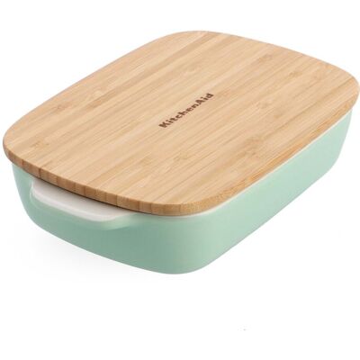 KitchenAid - Pistachio 20cm Stoneware Rectangular Dish KitchenAid - Pistachio 20cm Stoneware Rectangular Dish