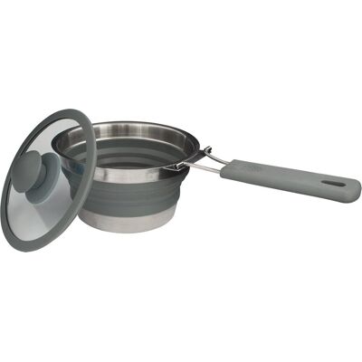 Eurotrail pan met deksel + inklapgrip - grey Eurotrail pan met deksel + inklapgrip - grey